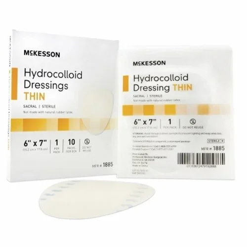 McKesson, Thin Hydrocolloid Dressing Film Backing 6 X 7 Inch Sacral Hydrocolloid 1885, Case Of 16