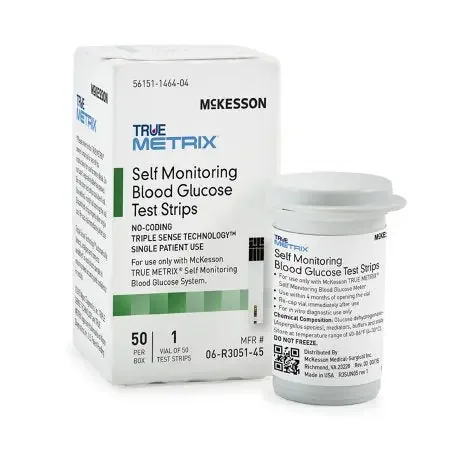 McKesson TRUE METRIX – Blood Glucose Test Strips 50 Strips per Box For Self Monitoring Blood Glucose System – 06-R3051-45