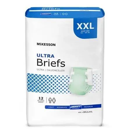 McKesson Ultra – Unisex Adult Incontinence Brief 2X-Large Disposable Heavy Absorbency – BRULXXL
