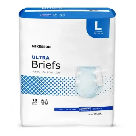 McKesson Ultra – Unisex Adult Incontinence Brief Large Disposable Heavy Absorbency – BRULLG
