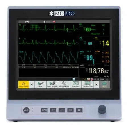 MDPro 6000 – Patient Monitor with CO2 Gas and Monitor Vitals Type 3/5 Lead ECG, NIBP, Pulse Rate, SpO2, Temperature AC Power / Battery Operated – MDPRO6000.CO