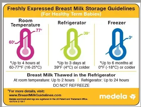 Medela – Breast Milk Storage Guidelines Magnet – 101029440