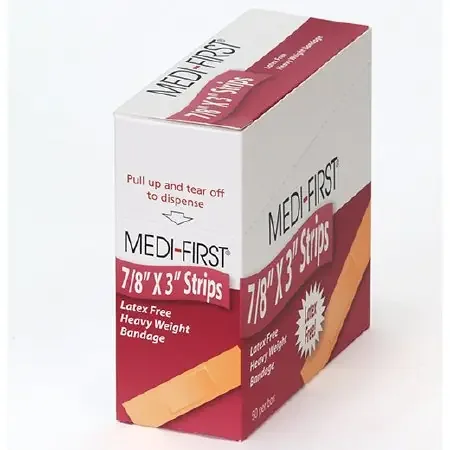 Medi-First – Adhesive Strip 7/8 X 3 Inch Fabric Rectangle Tan Sterile – 61450