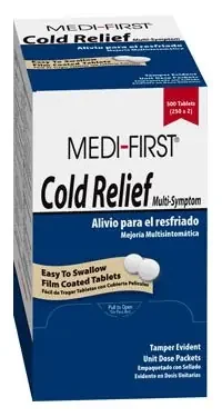 Medi-First – Cold and Cough Relief 325 mg – 5 mg – 200 mg – 5 mg Strength Tablet 100 per Box – 82233