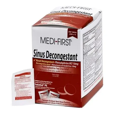 Medi-First – Sinus Relief 10 mg Strength Tablet 250 per Box – 80948