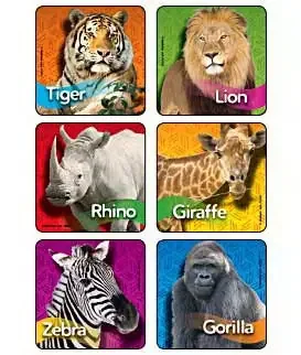 Medibadge – 90 per Unit Zoo Animal Photos , Assorted Sticker – 2950