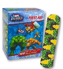 Medibadge – Adhesive Strip 3/4 X 3 Inch Plastic Rectangle Kid Design (The Hulk) Sterile – AB127