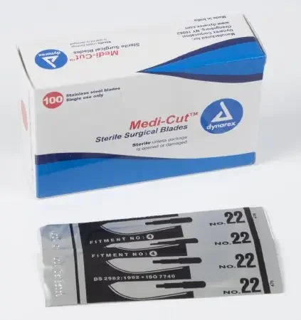 Medicut – Surgical Blade Stainless Steel No. 22 Sterile Disposable Individually Wrapped – 4142
