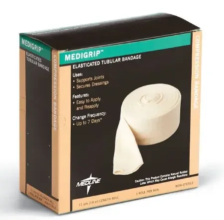 Medigrip – Elastic Tubular Support Bandage 3-1/2 Inch X 11 Yard Leg / Small Thigh Standard Compression Pull On Tan Size E NonSterile – MSC9504