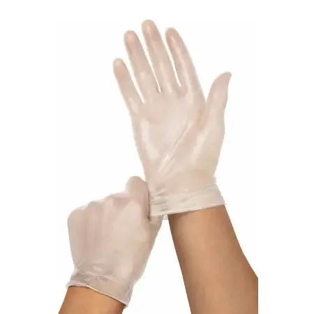 MediGuard – California Only – Exam Glove X-Large NonSterile Vinyl Standard Cuff Length Smooth Clear Not Chemo Approved – 6PVC514