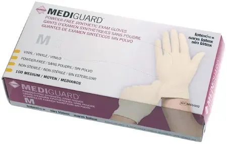 MediGuard – Exam Glove Small NonSterile Stretch Vinyl Standard Cuff Length Smooth Beige Not Chemo Approved – MSV601