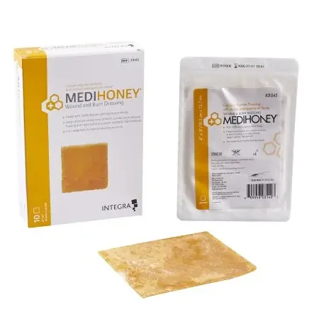 MEDIHONEY – Honey Impregnated Wound Dressing 4 X 5 Inch Calcium Alginate Active Leptospermum Honey Sterile – 31045