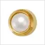 MediStuds – Ear Piercing Stud 24K Gold Plated Stainless Steel White Pearl Bezel Mount – 2053P