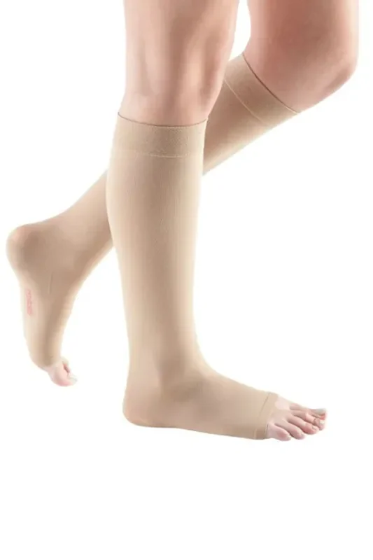 Mediven – Compression Stocking with Liner mediven Knee High Medium Beige Stocking Open Toe, Liner Closed Toe – D240013