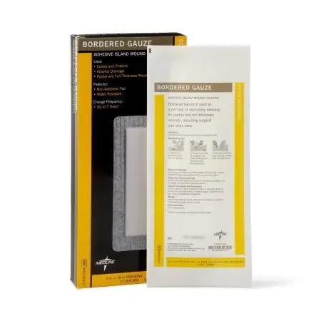 Medline – Adhesive Dressing 4 X 10 Inch Nonwoven Rectangle White Sterile – MSC32410