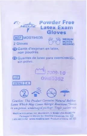 Medline – Exam Glove Large Sterile Pair Latex Standard Cuff Length Fully Textured Beige Not Chemo Approved – MDS194036