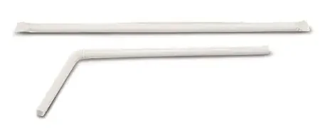 Medline – Flexible Drinking Straw 7-3/4 Inch Length White Individually Wrap / Bulk Wrap – NON02325