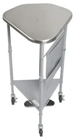 Medline – Hamper Stand Rolling Triangular Opening Foot Pedal Self-Closing Lid – MDS80530KD