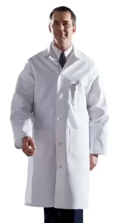 Medline – Lab Coat White Size 42 Knee Length Reusable – MDT17WHT42