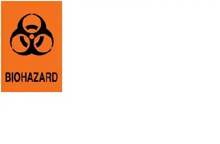 Medline – Pre-Printed Label Warning Label Red Biohazard / Symbol Black Biohazard – RL4558K