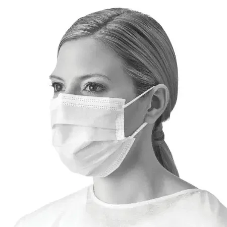 Medline – Procedure Mask Pleated Earloops One Size Fits Most White NonSterile ASTM Level 1 Adult – NON27355