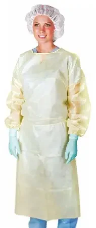 Medline – Protective Procedure Gown 2X-Large Yellow NonSterile Not Rated Disposable – CRI4012CF
