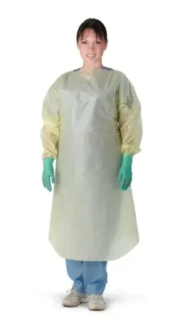 Medline – Protective Procedure Gown One Size Fits Most Yellow NonSterile Not Rated Disposable – NON27SMS2
