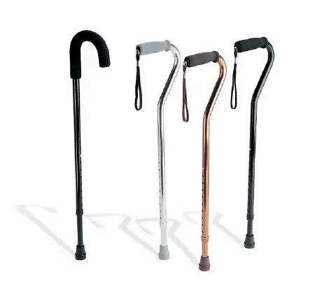 Medline – Round Handle Cane Aluminum 29 to 38 Inch Height Black – MDS86420