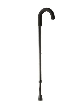 Medline – Round Handle Cane Aluminum 30 to 38 Inch Height Black – TAA86415