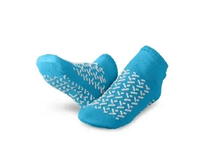 Medline – Slipper Socks Large Blue Ankle High – MDTDBLTREADL