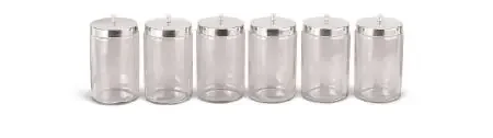 Medline – Sundry Jar Glass, Stainless Steel Lid Clear 4.13 Inch Diameter, 7.5 Inch – HCL10426