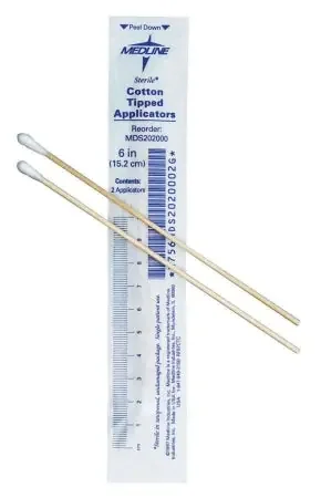 Medline – Swabstick Cotton Tip Plastic Shaft 6 Inch Sterile 2 per Pack – MDS202095