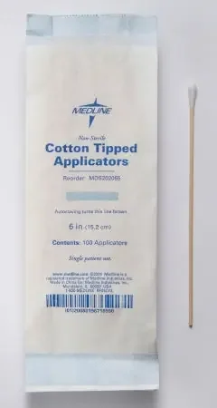 Medline – Swabstick Cotton Tip Wood Shaft 6 Inch NonSterile 100 per Pack – MDS202055