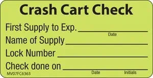 MedVision – Crash Cart Label 2-15/16 X 1-1/2 Inch Fluorescent Chartreuse – MV07FC6363