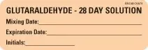 MedVision – Drug Label Anesthesia Label Glutaraldehyde 28 Day Solution Mixing Date_ExpirationDate_ Int Orange 1 X 2-15/16 Inch – MV06FO9674