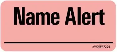 MedVision – Pre-Printed Label Advisory Label Red Name Alert Black Alert Label 1 X 2-1/4 Inch – MV04FR7294