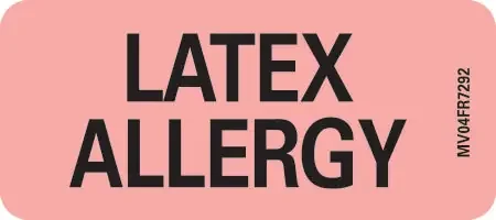 MedVision – Pre-Printed Label Allergy Alert Red Latex Allergy Black Alert Label 1 X 2-1/4 Inch – MV04FR7292