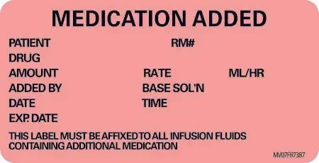 MedVision – Pre-Printed Label Anesthesia Label Fluorescent Red Paper Medication Added Black Medication Instruction 1-1/2 X 2-15/16 Inch – MV07FR7387
