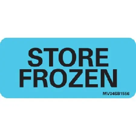 MedVision – Pre-Printed Label Auxiliary Label Blue Paper Store Frozen Black Temperature Control 1 X 2-1/4 Inch – MV04SB1556