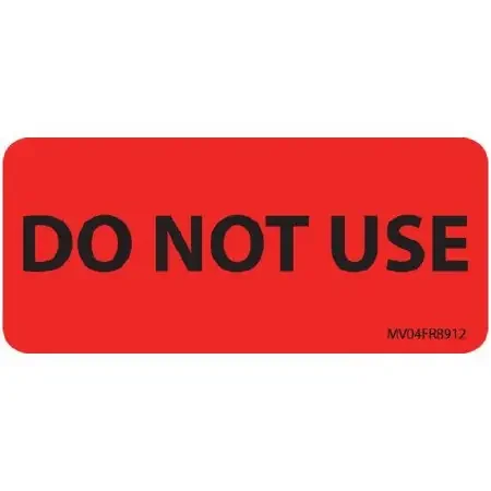 MedVision – Pre-Printed Label Auxiliary Label Fluorescent Red Paper Do Not Use Black Safety and Instructional 1 X 2-1/4 Inch – MV04FR8912