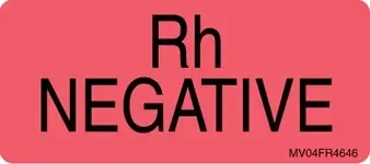 MedVision – Pre-Printed Label Laboratory Use Red R.H. Negative Lab / Specimen 1 X 2-1/4 Inch – MV04FR4646