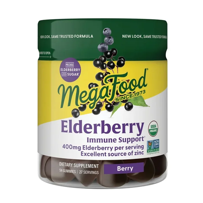 MegaFood Elderberry Immune Support Gummies, Berry 54 Gummy