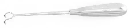 MeisterHand – Adenoid Curette Barnhill 8-1/2 Inch Length Hollow Handle with Grooves Size 2 Tip Curved Fenestrated Rectangular Tip – MH20-804