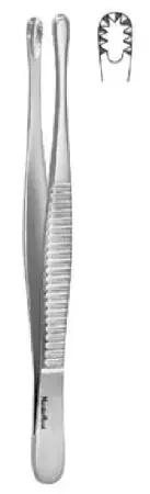 MeisterHand – Dressing Forceps 8 Inch Length Surgical Grade German Stainless Steel NonSterile NonLocking Thumb Handle Straight Serrated Tips – MH6-14