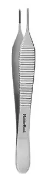 MeisterHand – Dressing Forceps Adson 4-3/4 Inch Length Surgical Grade German Stainless Steel NonSterile NonLocking Thumb Handle Straight Delicate Serrated Tips – MH6-118