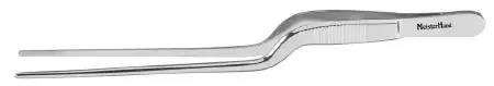 MeisterHand – Dressing Forceps Gruenwald-Jansen 6-1/2 Inch Length Surgical Grade German Stainless Steel NonSterile NonLocking Bayonet Handle Straight Serrated Tips – MH6-197