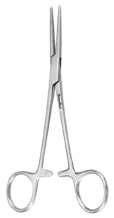 MeisterHand – Hemostatic Forceps Crile 6-1/4 Inch Length Surgical Grade German Stainless Steel NonSterile Ratchet Lock Finger Ring Handle Straight Serrated Tips – MH7-46