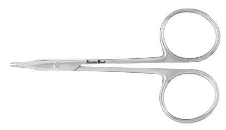 MeisterHand – Operating Scissors Gradle 3-3/4 Inch Length Surgical Grade Stainless Steel NonSterile Finger Ring Handle Slightly Curved Sharp Tip / Sharp Tip – MH18-1652