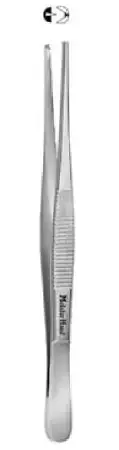 MeisterHand – Tissue Forceps 6 Inch Length Surgical Grade German Stainless Steel NonSterile NonLocking Thumb Handle Straight 1 X 2 Teeth – MH6-46