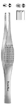 MeisterHand – Tissue Forceps Ferris-Smith 7 Inch Length Surgical Grade German Stainless Steel NonSterile NonLocking Thumb Handle Straight Serrated Tips with 2 X 3 Teeth – MH26-958